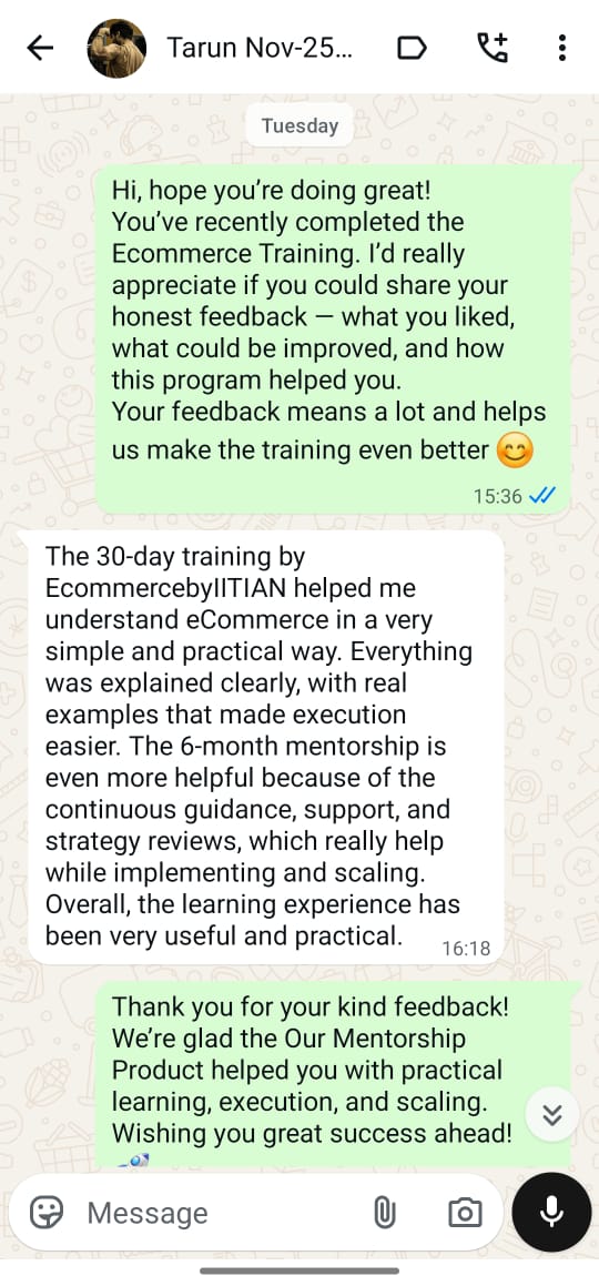 Student success message